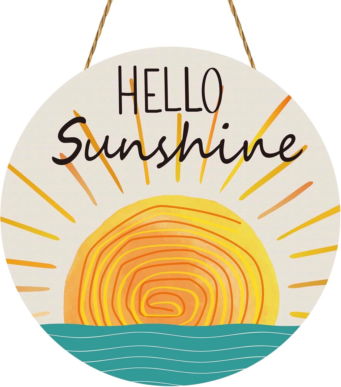Summer Decor Wreaths for Front Door Wreath Hello Sunshine Front Door Decor Rustic Wooden Sign hanger for Pool Farmhouse Porch Home Spring Wall Decorations